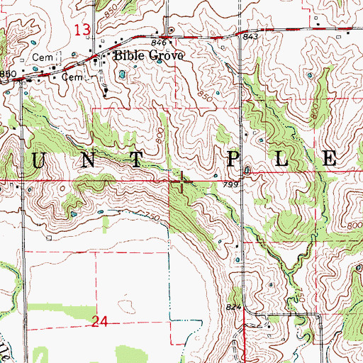 Topographic Map of Township of Mount Pleasant, MO