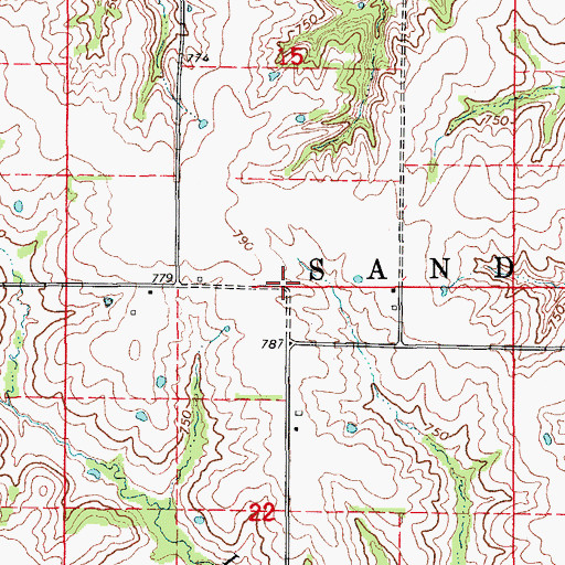 Topographic Map of Township of Sand Hill, MO