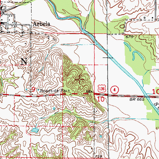 Topographic Map of Township of Thomson, MO