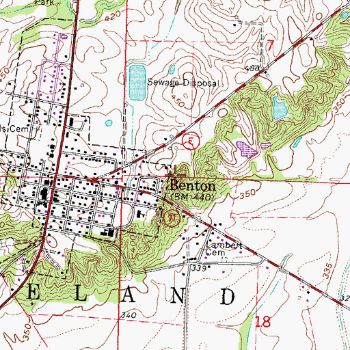 Topographic Map of Township of Moreland, MO