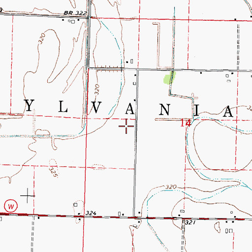 Topographic Map of Township of Sylvania, MO