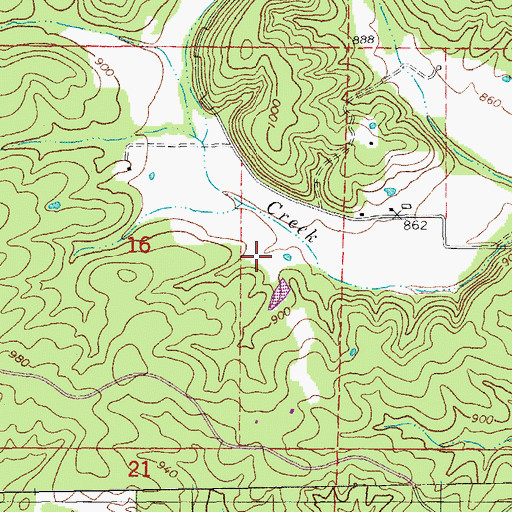 Topographic Map of Township of Winona, MO