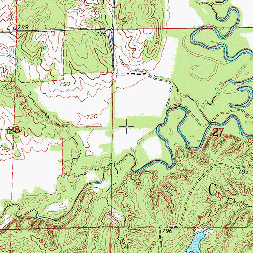 Topographic Map of Township of Clay, MO