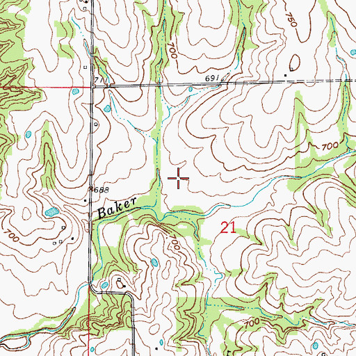 Topographic Map of Township of Jackson, MO