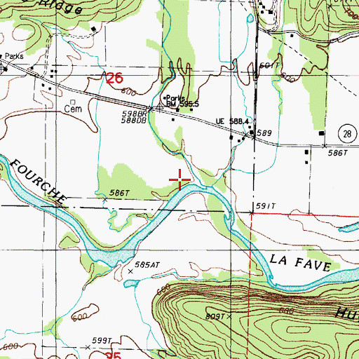 Topographic Map of Daily Creek, AR