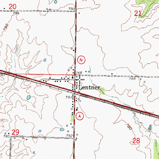 Topographic Map of Township of Lentner, MO