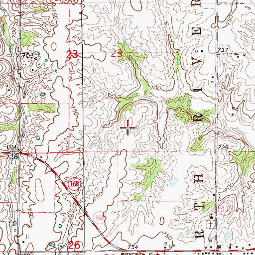 Topographic Map of Township of North River, MO