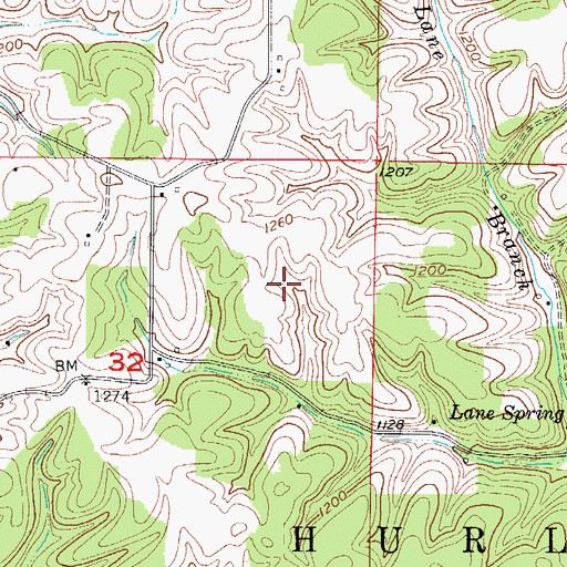 Topographic Map of Township of Hurley, MO