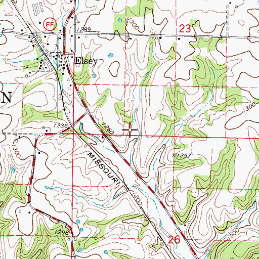 Topographic Map of Township of Lincoln, MO