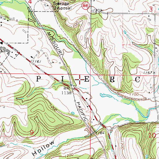 Topographic Map of Township of Pierce, MO