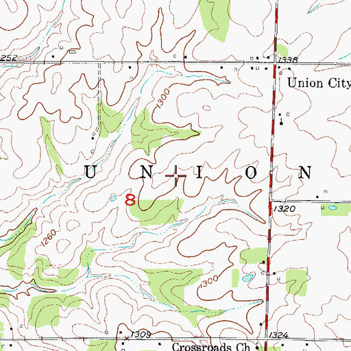 Topographic Map of Township of Union, MO