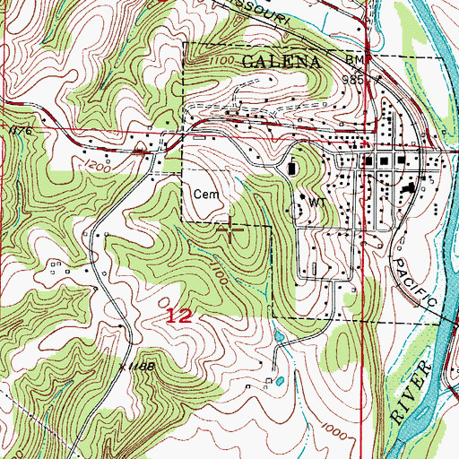 Topographic Map of Township of Washington, MO