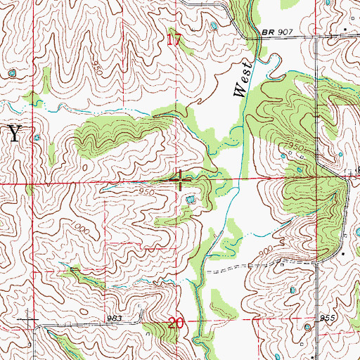 Topographic Map of Township of Clay, MO