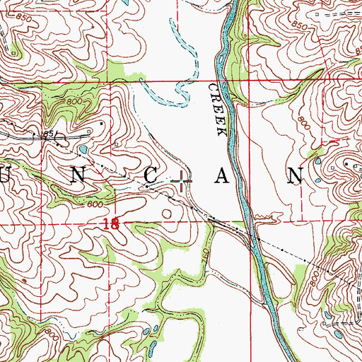 Topographic Map of Township of Duncan, MO