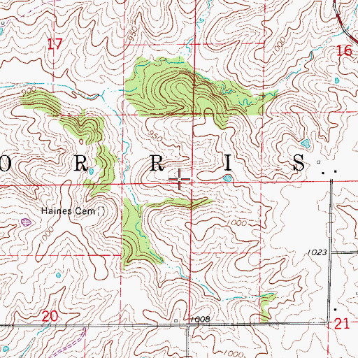 Topographic Map of Township of Morris, MO