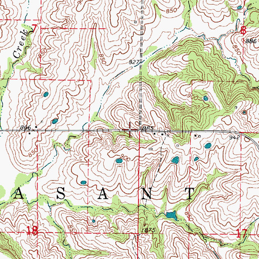 Topographic Map of Township of Pleasant Hill, MO