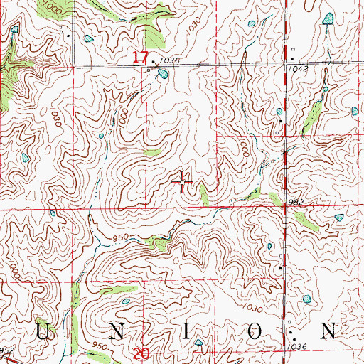 Topographic Map of Township of Union, MO