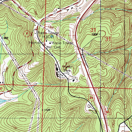 Topographic Map of Township of Oliver, MO