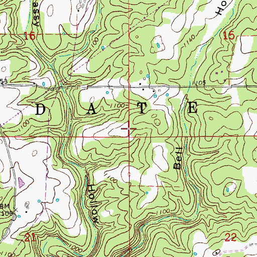 Topographic Map of Township of Date, MO