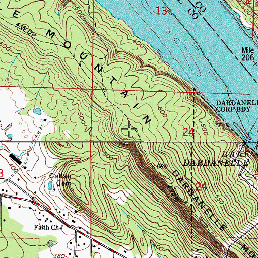 Topographic Map of Dardanelle Mountain, AR