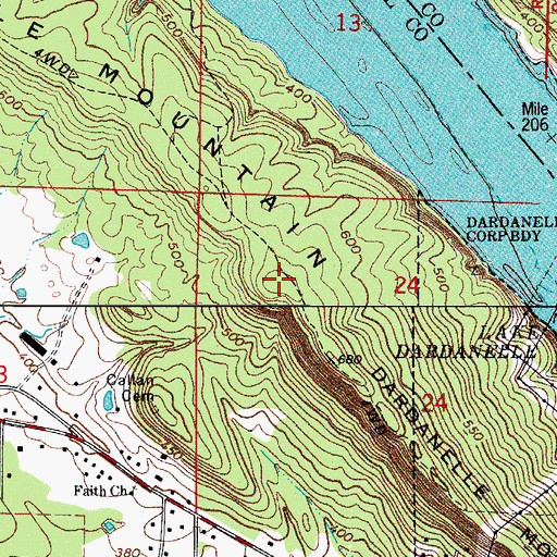 Topographic Map of Dardanelle Mountain, AR