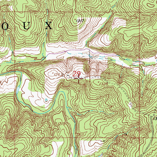 Topographic Map of Township of Roubidoux, MO