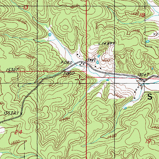 Topographic Map of Township of Sargent, MO