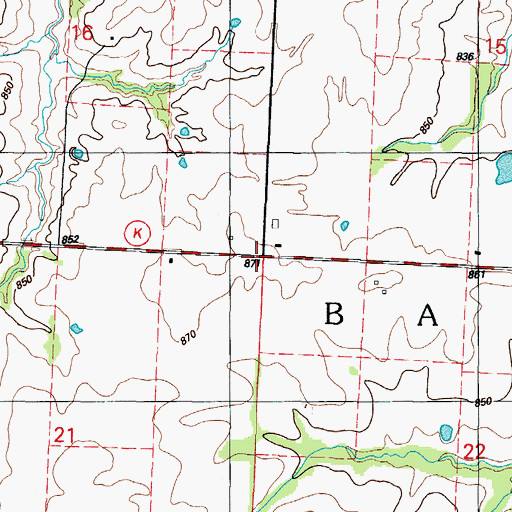 Topographic Map of Township of Badger, MO