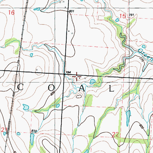 Topographic Map of Township of Coal, MO