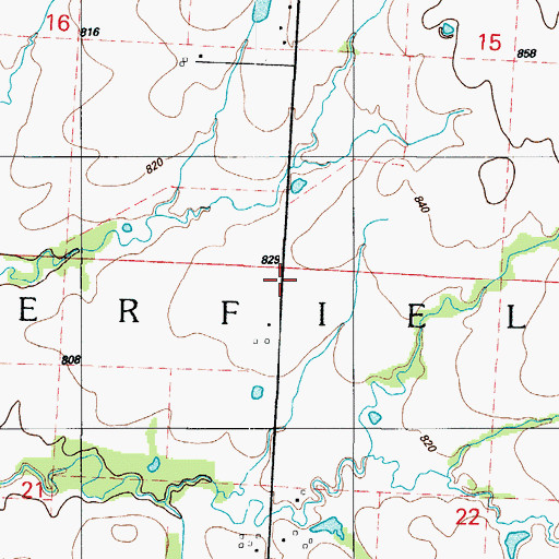 Topographic Map of Township of Deerfield, MO
