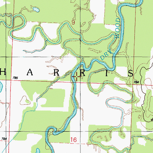 Topographic Map of Township of Harrison, MO
