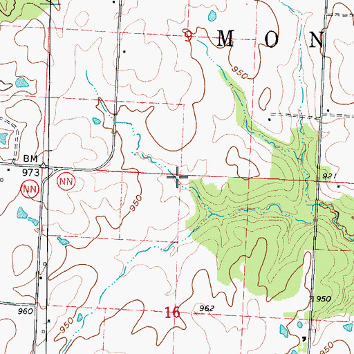 Topographic Map of Township of Montevallo, MO