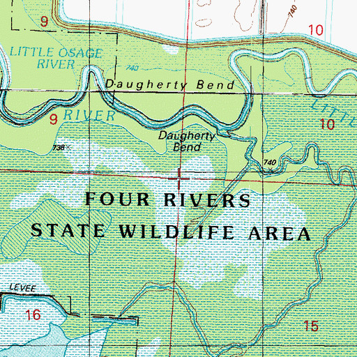 Topographic Map of Township of Osage, MO