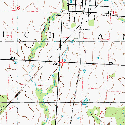 Topographic Map of Township of Richland, MO