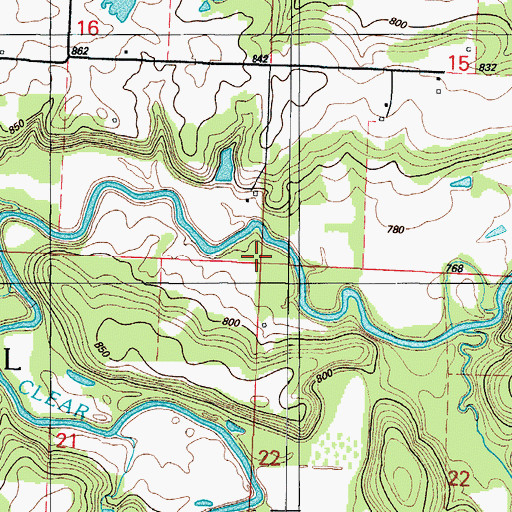 Topographic Map of Township of Virgil, MO