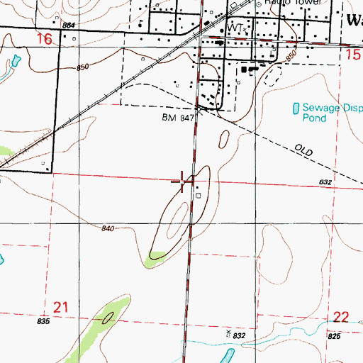 Topographic Map of Township of Walker, MO