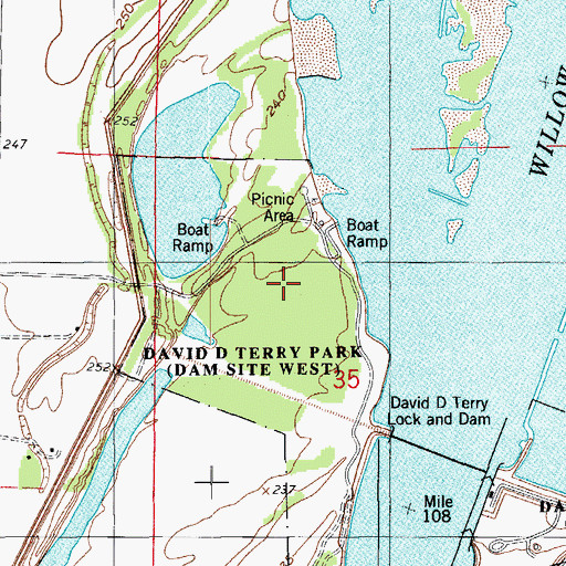 Topographic Map of David D Terry Park, AR