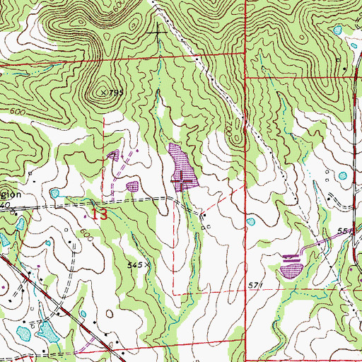 Topographic Map of Township of Charrette, MO