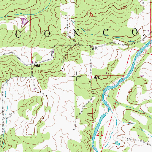 Topographic Map of Township of Concord, MO