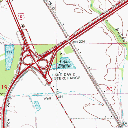 Topographic Map of Lake David, AR