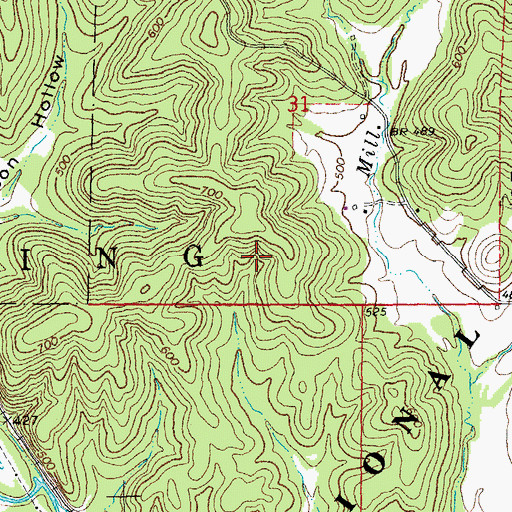 Topographic Map of Township of Mill Spring, MO