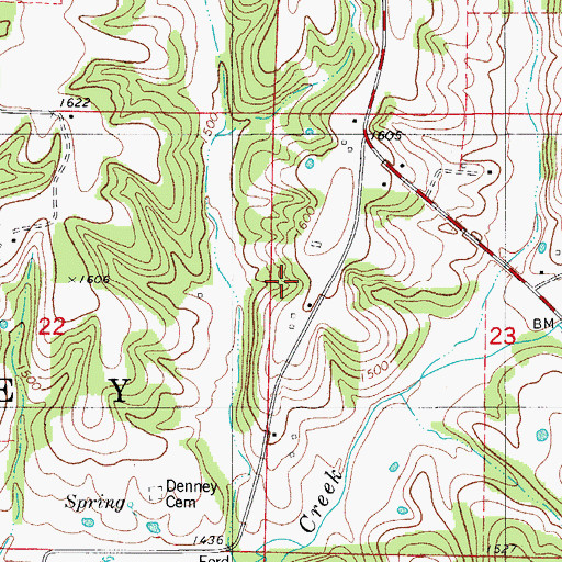 Topographic Map of Township of Finley, MO