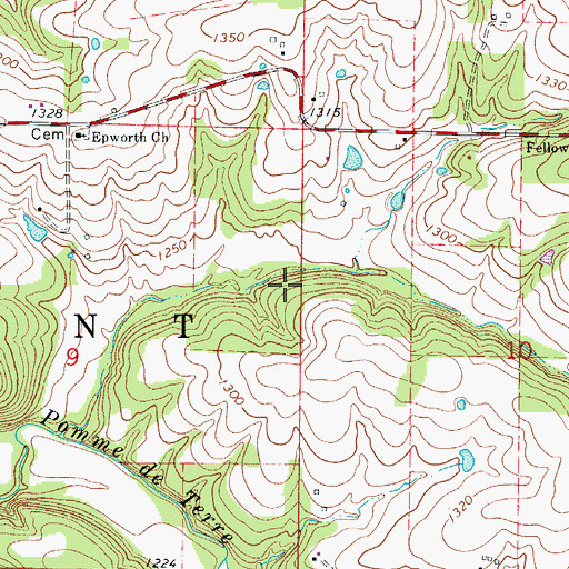 Topographic Map of Township of Grant, MO