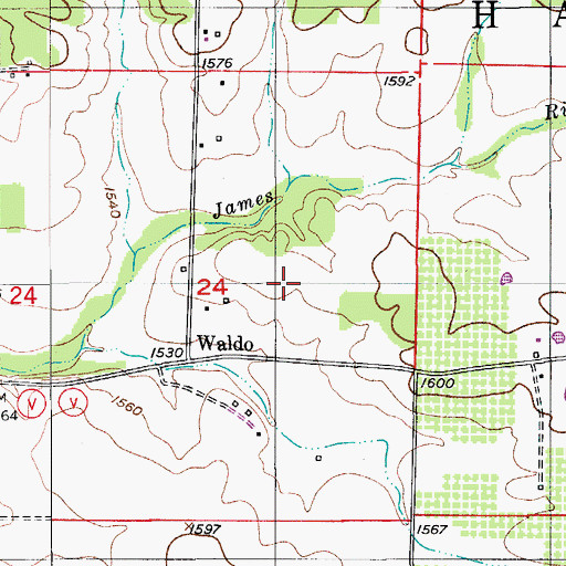 Topographic Map of Township of Hazelwood, MO