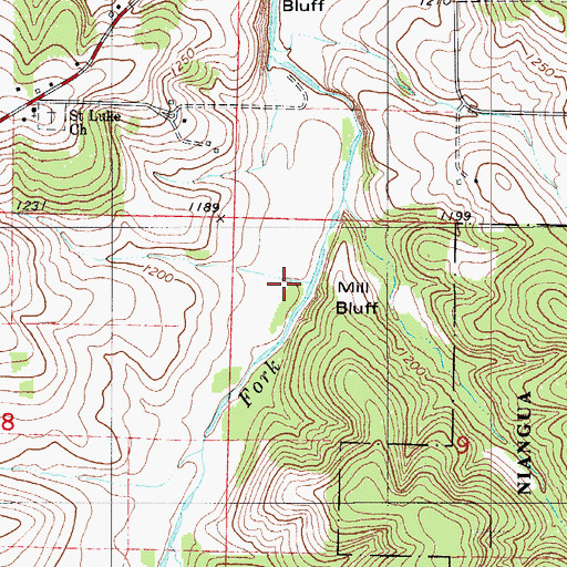 Topographic Map of Township of Washington, MO