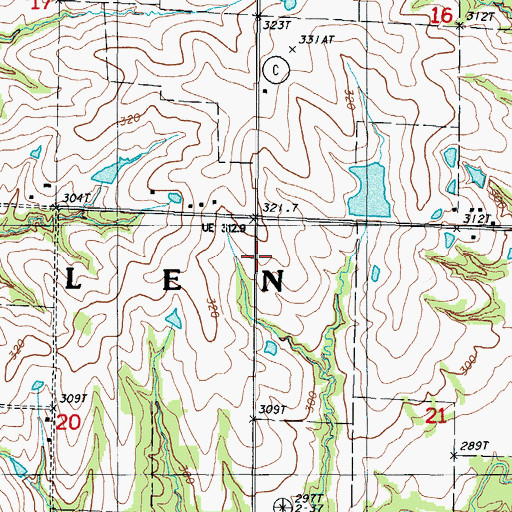Topographic Map of Township of Allen, MO