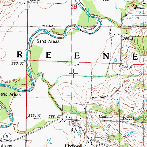 Topographic Map of Township of Greene, MO