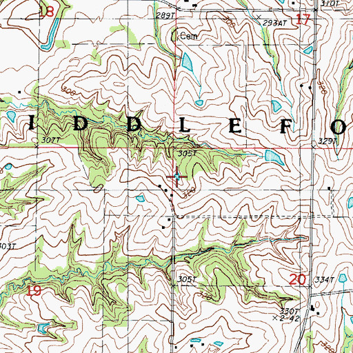 Topographic Map of Township of Middlefork, MO