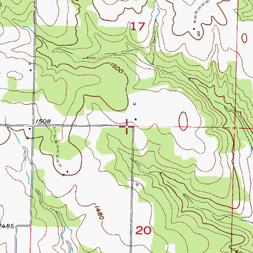 Topographic Map of Township of Boone, MO