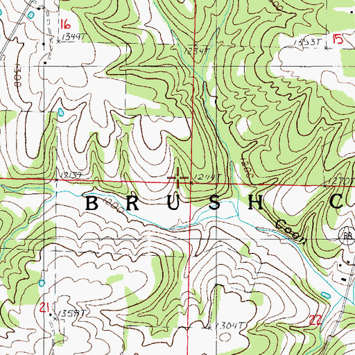 Topographic Map of Township of Brush Creek, MO